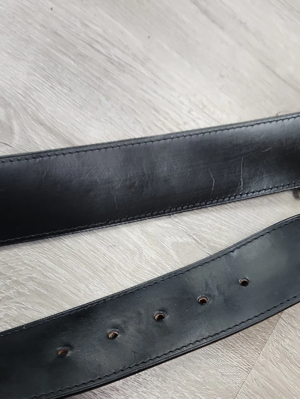 Louis Vuitton Black Leather Belt altered Small  Travelling REQUISITES
